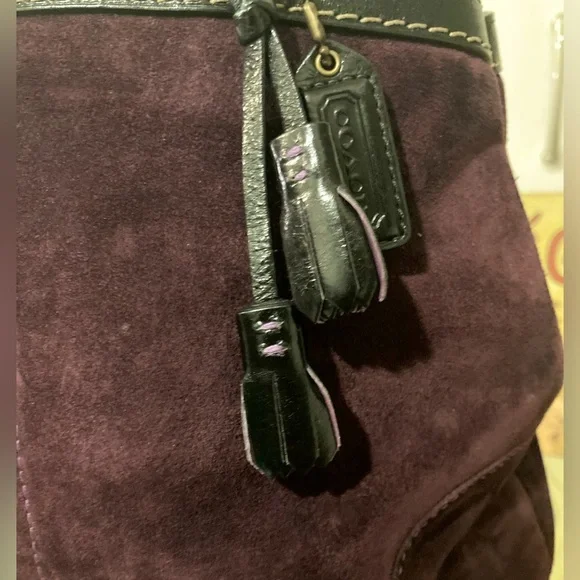 Vintage Coach Hampton Purple Suede Tassel Satchel - EUC E05S 7476 - Picture 7 of 12